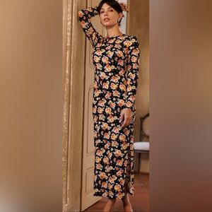 Chic Floral Long Sleeve Dress